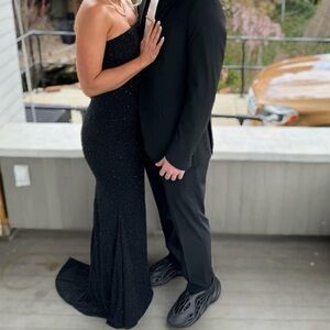 Oh Polly Embellished Corset Gown in Black